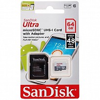 Карта пам'яті SanDisk Ultra MicroSDHC UHS-I 64GB Class 10 + SD-adapter (SDSQUNS-064G-GN3MA)