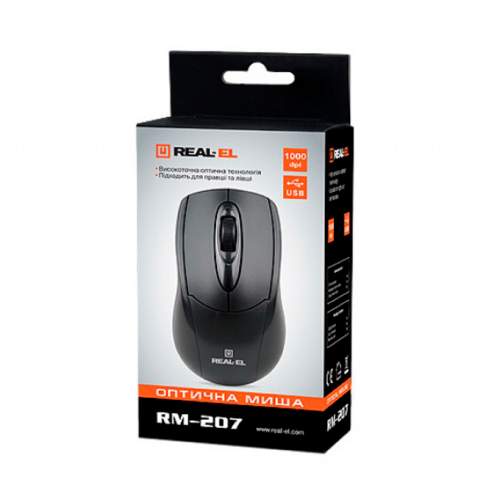 Мышка REAL-EL RM-207 USB Black