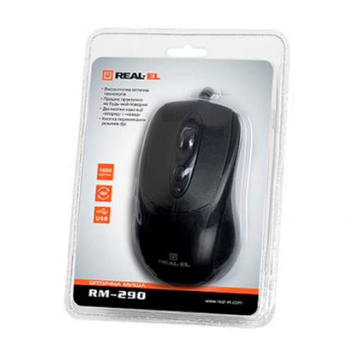 Мышка REAL-EL RM-290 USB Black