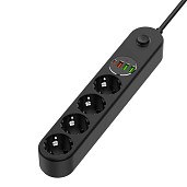 Мережевий фільтр ColorWay 4 розетки/4USB (Type-C PD20W + 3USB QC3.0) (45 Вт) 2 м Black (CW-CHE44PDB)