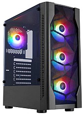 Корпус 1stPlayer D4-BK-4F1 Black