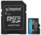 Карта пам'яті Kingston microSDXC 256GB UHS-I U3 V30 + SD-адаптер (SDCG4/256GB)