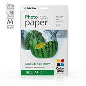 Фотопапір ColorWay глянцевий двосторонній 155 г/м2, A4, 50 арк. (PGD155050A4)