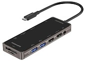USB-хаб Promate PrimeHub-Pro USB-C PD/HDMI/VGA/2xUSB 3.0/2xUSB 2.0/RJ45/SD/MicroSD/AUX 3.5 мм Grey (primehub-pro.grey)