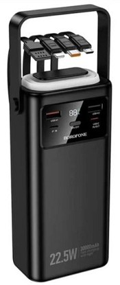 УМБ (Power Bank) Borofone BJ65 High With Four Cables 30000 mAh 22.5W Black