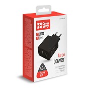 Зарядний пристрій ColorWay 2USB AUTO ID 4.8A (24W) Black (CW-CHS016-BK)