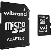 Карта пам'яті Wibrand microSDHC 16GB UHS-I U1 V6 + SD-адаптер (WICDHU1/16GB-A)