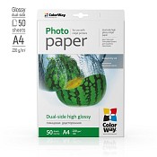 Фотопапір ColorWay глянцевий двосторонній 220 г/м2, A4, 50 арк. (PGD220050A4)