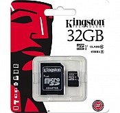 Карта пам'яті Kingston MicroSDHC 32GB Class 10 UHS-I + SD адаптер (SDC10G2/32GB)