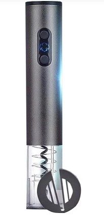 Електричний штопор iKOS для вина 2 в 1 автоматичний Темно-Сірий (0021-DAH)