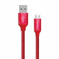 Кабель ColorWay USB-MicroUSB, 2.4А, 2м Red