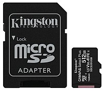 Карта пам'яті Kingston microSDXC 512GB Canvas Select Plus Class 10 UHS-I U3 V30 A1 + SD-адаптер (SDCS2/512GB)