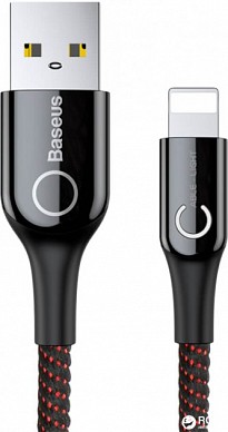 Кабель Baseus C-shaped Light Intelligent Power-Off Cable Lightning - USB 1.0 м 2.4 A Black (CALCD-01)
