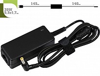 Блок живлення  1StCharger для ноутбука DELL 30W 19V 1.58A 5.5x1.7 + кабель живлення Retail BOX