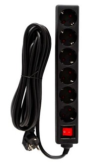 Мережевий фільтр Logan SFB6-3 Black