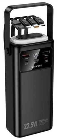 УМБ (Power Bank) Borofone BJ65 High With Four Cables 30000 mAh 22.5W Black