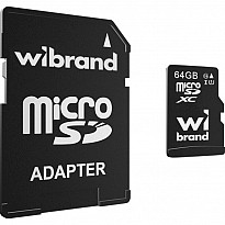 Карта пам'яті Wibrand microSDXC 64GB+Ad (WICDXU1/64GB-A)