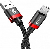 Кабель Baseus Cafule Cable Lightning – USB 1.0 м 2.4 A Red/Black (CALKLF-B19)