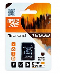Карта пам'яті Mibrand microSDXC 128 GB + SD-адаптер (MICDHU3/128GB-A)