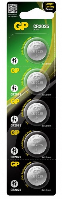 Литієва батарейка GP CR2025-U5, 3V
