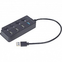 USB-хаб Gembird 4 Port (1xUSB3.1 + 3xUSB2.0) з вимикачами (UHB-U3P1U2P3P-01)