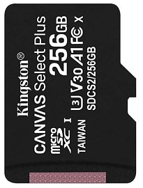 Карта пам'яті Kingston microSDXC 256GB Canvas Select Plus Class 10 UHS-I U3 V30 A1 (SDCS2/256GBSP)