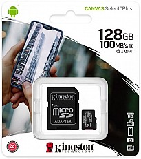 Карта пам'яті Kingston MicroSDXC 128GB Class 10 UHS-I U1 V10 A1 + SD-адаптер (SDCS2/128GB)