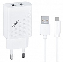 Зарядний пристрій Gelius Pro Vogue GP-HC011 2USB 2.4A 12W + Cable Type-C White