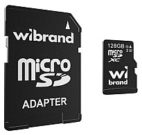 Карта пам'яті Wibrand microSDXC 128GB Class 10 UHS-I U3 + SD адаптер (WICDHU3/128GB-A)