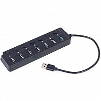 USB-хаб Gembird 7 Port (1xUSB3.1 + 6xUSB2.0) з вимикачами (UHB-U3P1U2P6P-01)