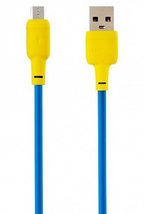 Кабель Gelius Full Silicon GP-UCN001M MicroUSB Yellow/Blue (1.2m) (18W)