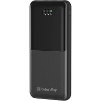 УМБ (Power Bank) ColorWay 10000mAh LCD (USB QC3.0 + USB-C PD22.5W) Black (CW-PB100LPB3BK-PDD)
