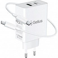 Зарядний пристрій Gelius X-Duo PRO 45W GP-HC053 White + Cable Type-C/Type-C