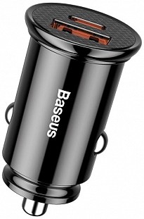 Автомобільний зарядний пристрій Baseus Circular Plastic Black (CCALL-YS01)