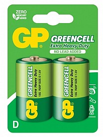 Батарейка GP Greencell R20 D 2 шт (13G-U2)