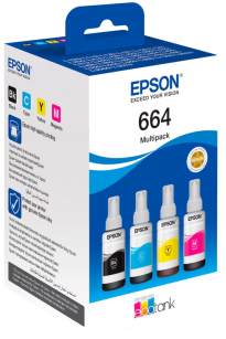 Комплект чорнил Epson 664 EcoTank 4-colour multipack (C13T66464A)