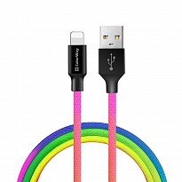 Кабель ColorWay USB - Apple Lightning (multicolor) 2.4А 1м