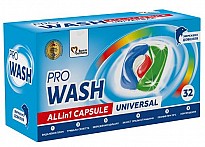 Капсули для прання Pro Wash All-in-1 Universal 32 шт