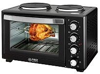 Електрична піч First FA-5045-5 60л конвекція + плитка 2канф. (чорна)