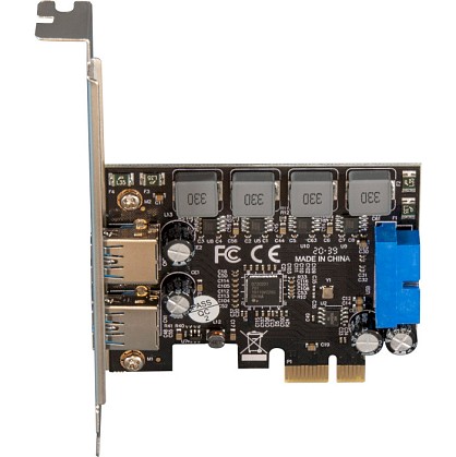 Плата розширення Frime (ECF-PCIEtoUSB006.LP) PCI-E to USB3.0 (2 порти) 3A/порт+19pin NEC720201