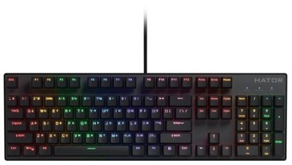Клавіатура дротова Hator Icefall Mecha Rainbow Hator Origin Red USB Black (HTK104UA)