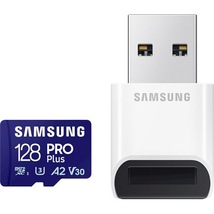 Карта пам'яті Samsung 128 GB microSDXC UHS-I U3 V30 A2 Class 10 PRO Plus (MB-MD128SB/WW)