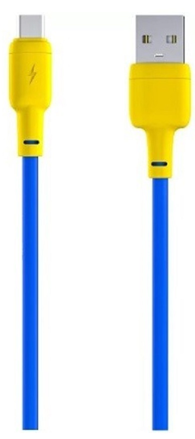Кабель Gelius Full Silicon GP-UCN001C Type-C Yellow/Blue (1.2m) (18W)