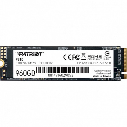 SSD диск Patriot P310 M.2 2280 PCIe NVMe 3.0 x4 TLC (P310P960GM28)