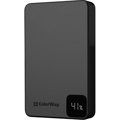УМБ (Power Bank) ColorWay 10000mAh 15W MagSafe (USB-C PD 20W) Black (CW-PB100LPA1BK-WPDD)
