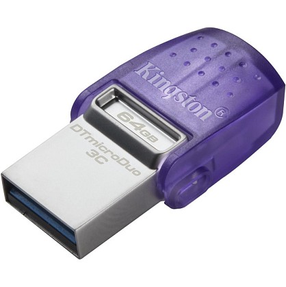 Флеш пам'ять USB Kingston DataTraveler MicroDuo 3С 64GB USB 3.2 Gen1 + Type-C Silver (DTDUO3CG3/64GB)