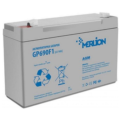 Акумуляторна батарея Merlion 6V-9Ah (GP690F1)