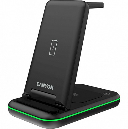 Бездротовий зарядний пристрій Canyon WS-304 Foldable 3in1 Wireless charger
