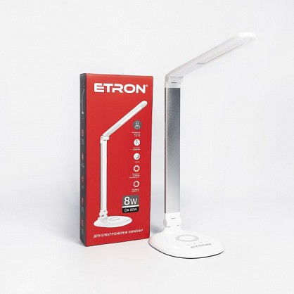 Настільна лампа Etron 1-EDL-401 White-Silver