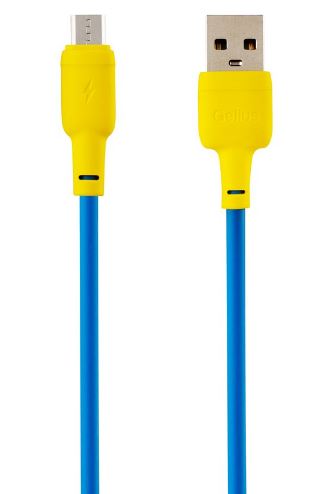 Кабель Gelius Full Silicon GP-UCN001M MicroUSB Yellow/Blue (1.2m) (18W)